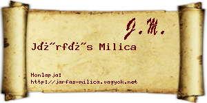 Járfás Milica névjegykártya